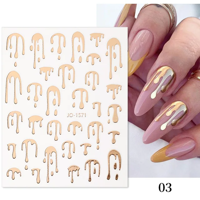 035-Sticker Decals - Gold Drip