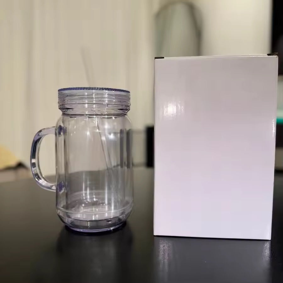 20oz acrylic with handle/ clear