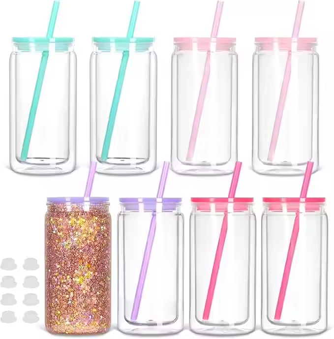16oz Acrylic Snow Globe Sports Tumbler