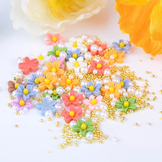 3D Flowers Gold Mix