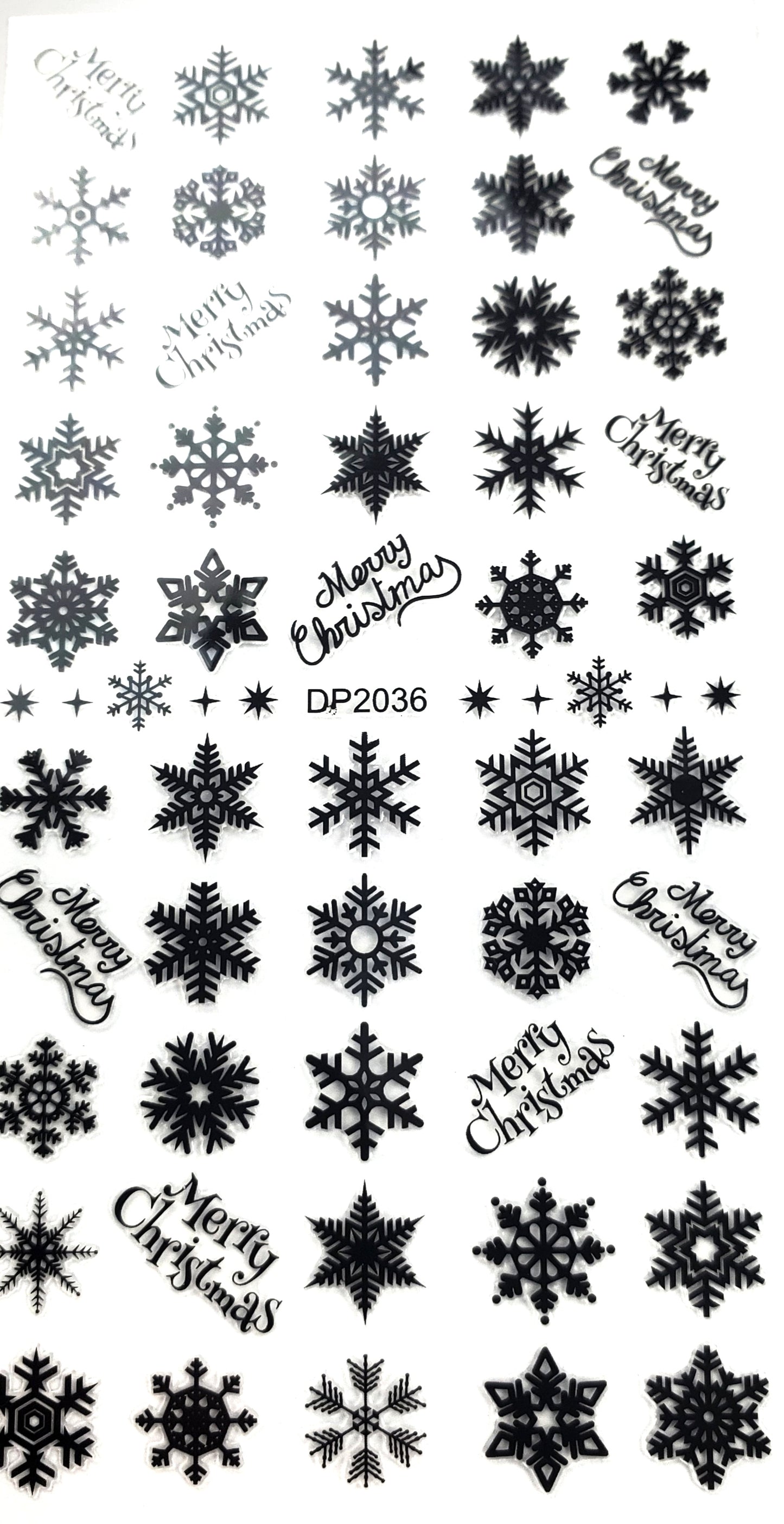 047-Sticker Decals - Black snowflakes