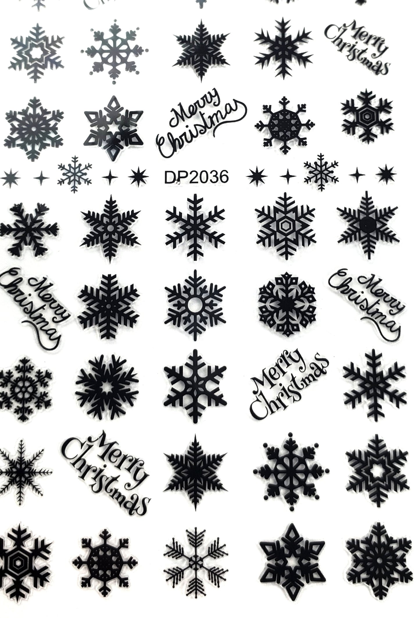 047-Sticker Decals - Black snowflakes