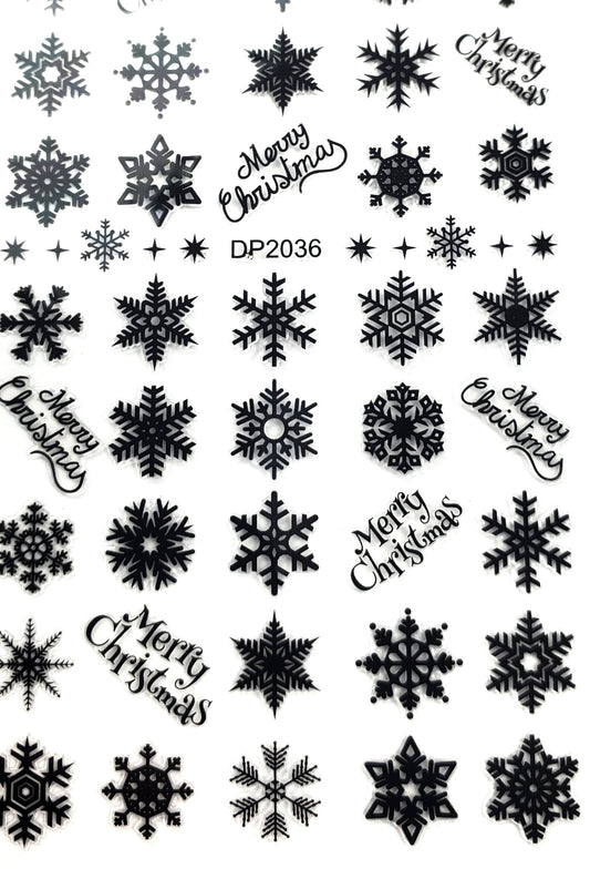 047-Sticker Decals - Black snowflakes