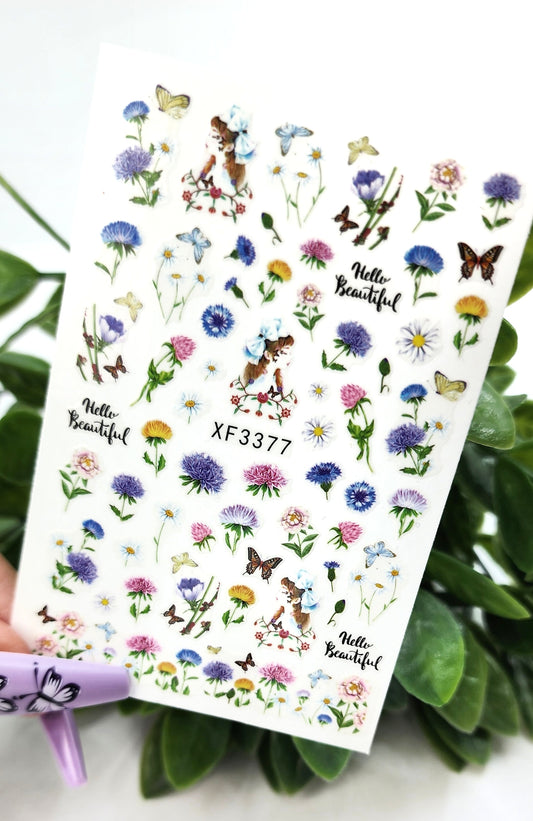 018-Sticker Decals - Spring flowers