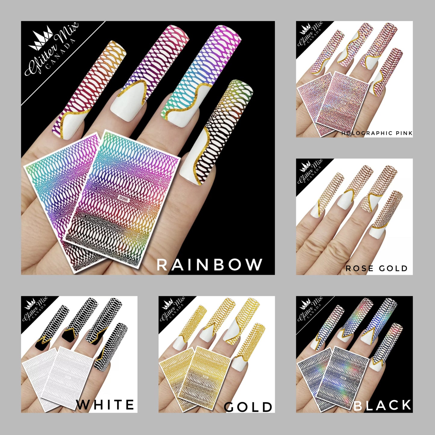 6 Snake Skin Stickers