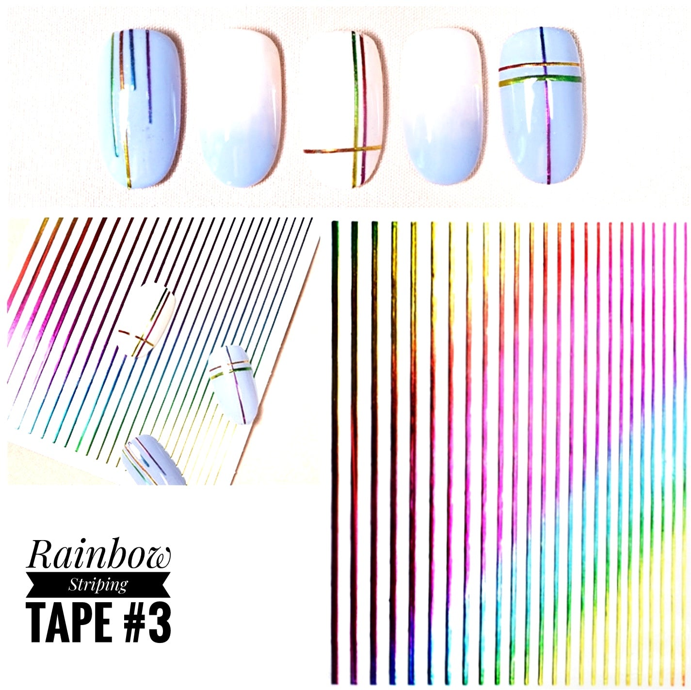 195-Sticker Decals -Striping Tape Rainbow