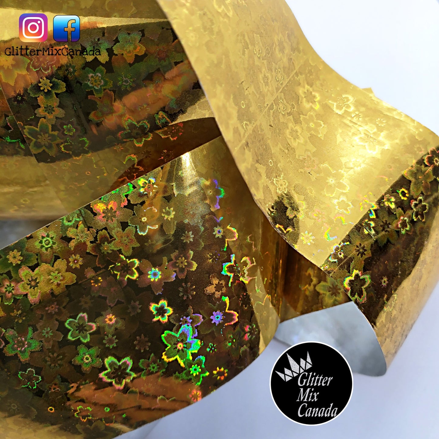 Gold Holo Flowers Transfer Foil