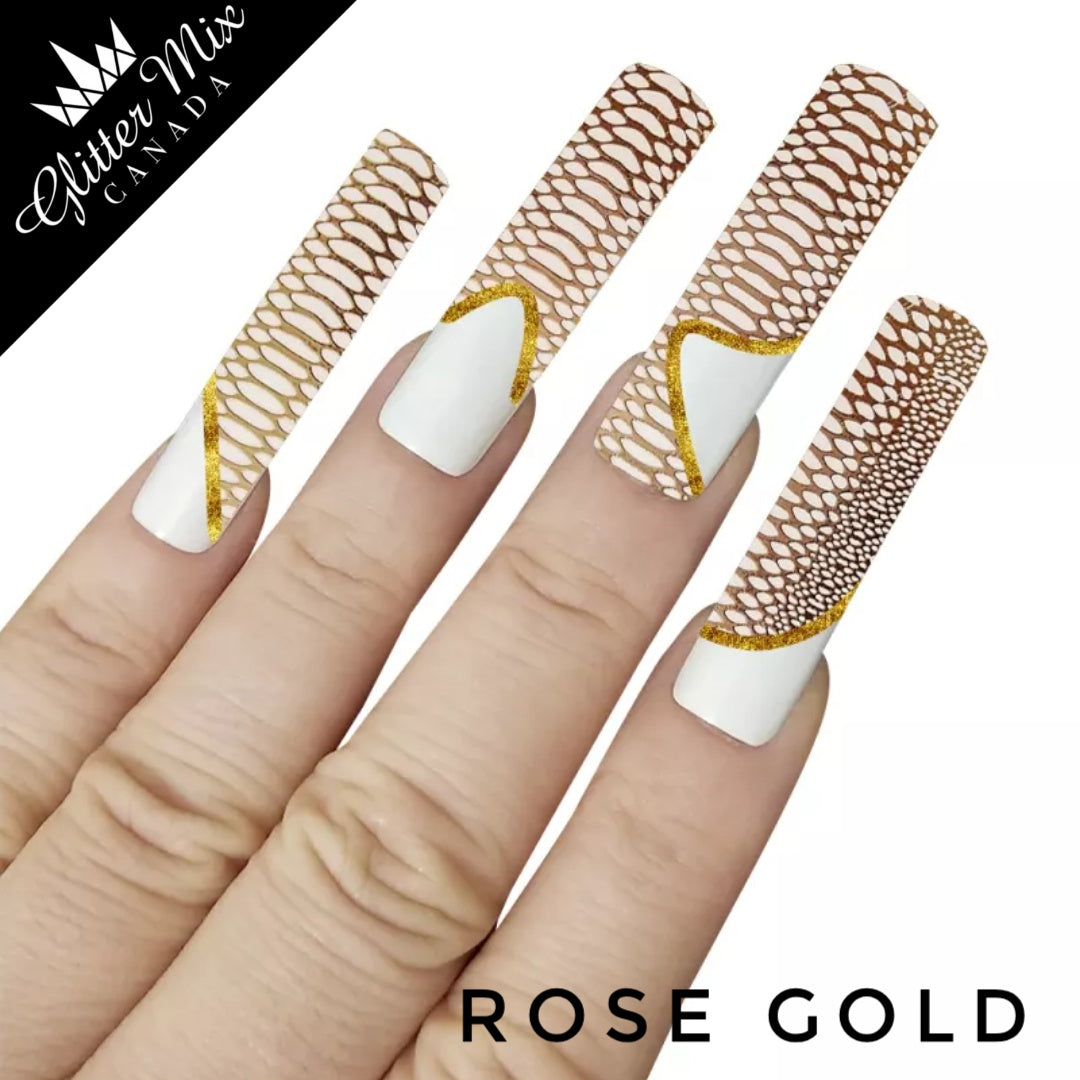 063-Sticker Decals -Rose Gold Snake Skin