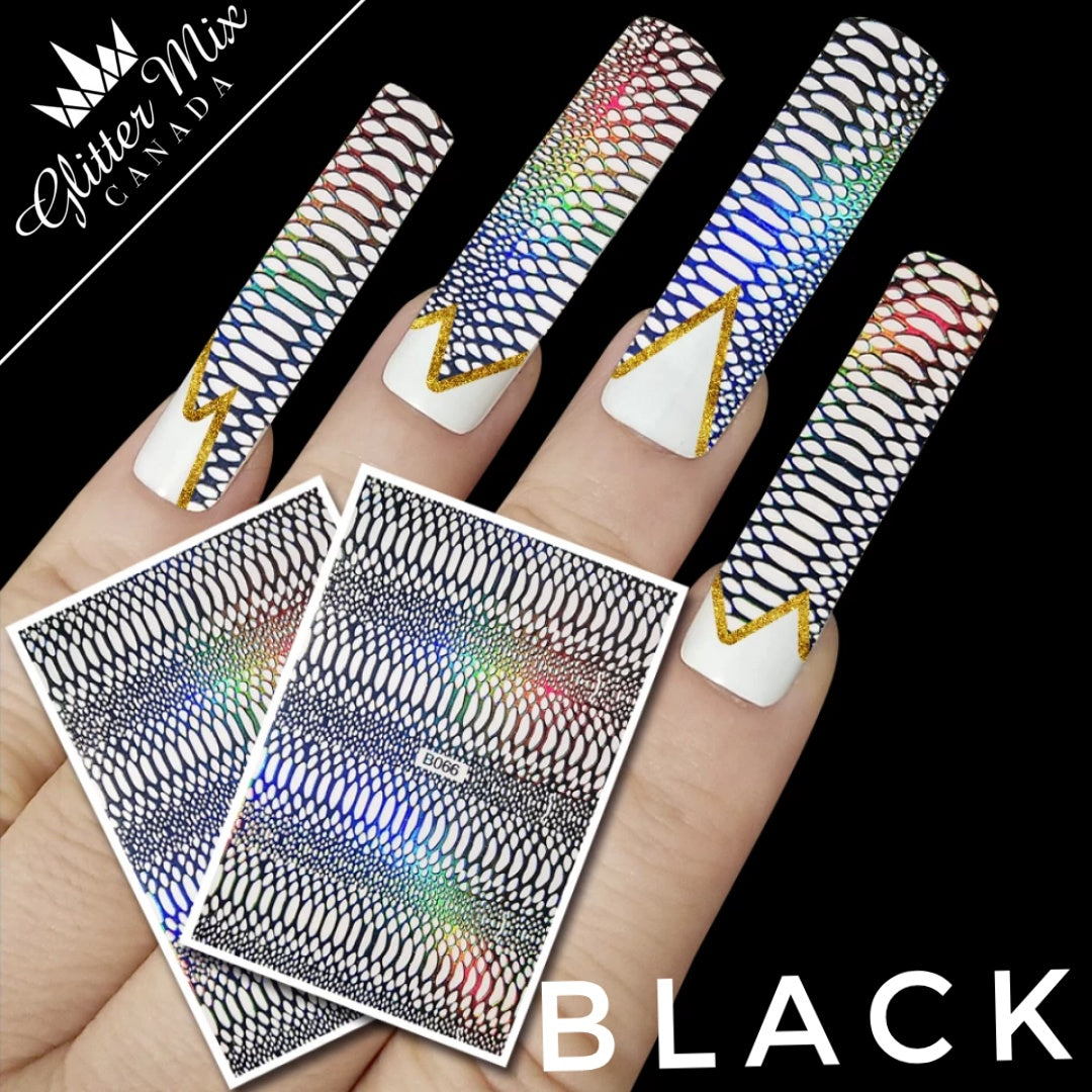 055-Sticker Decals -Black Snake Skin