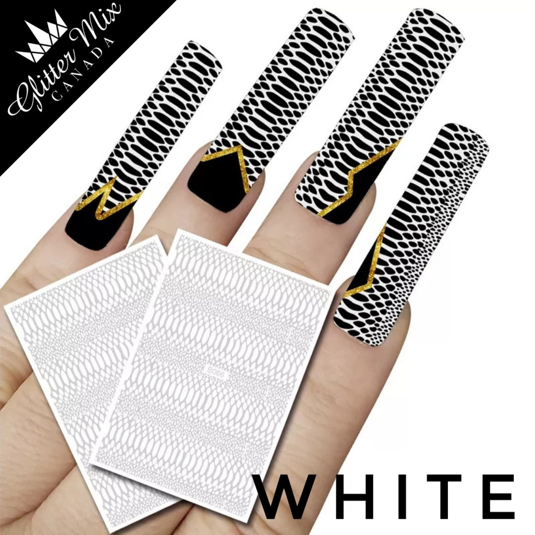 062-Sticker Decals -White Snake Skin