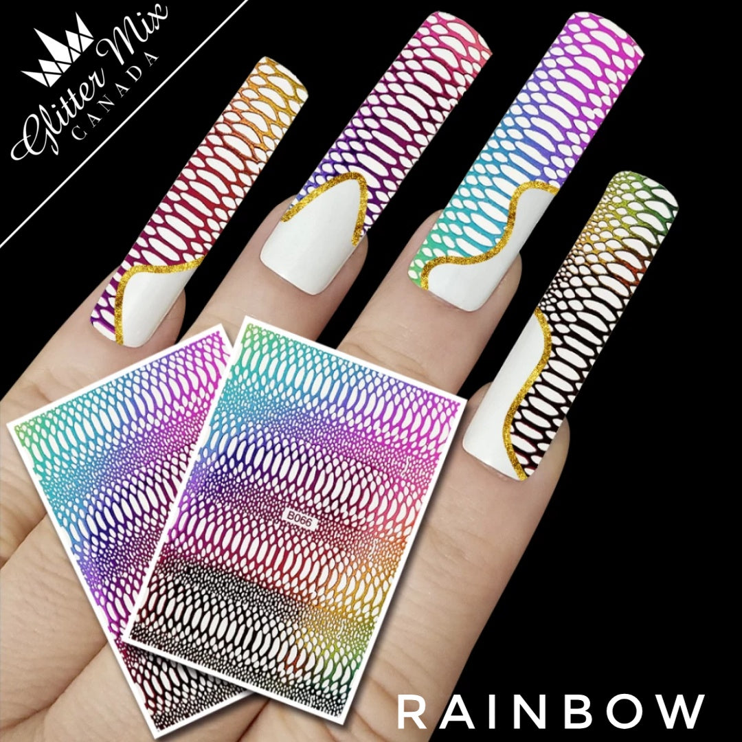 065-Sticker Decals - Rainbow Snake Skin