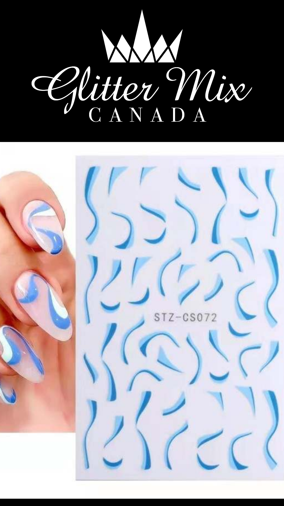 166-Sticker Decals - Blue Swirl