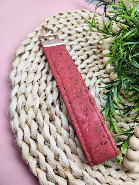 Coral Cork Key Wristlet