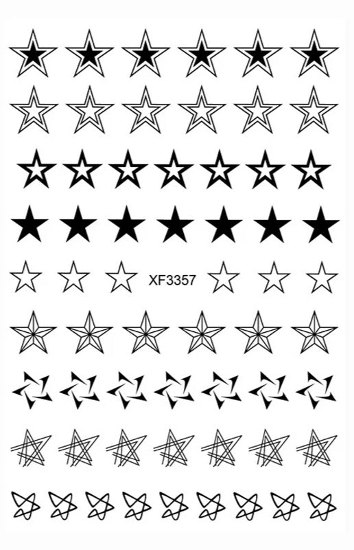 172-Sticker Decals - Stars Black