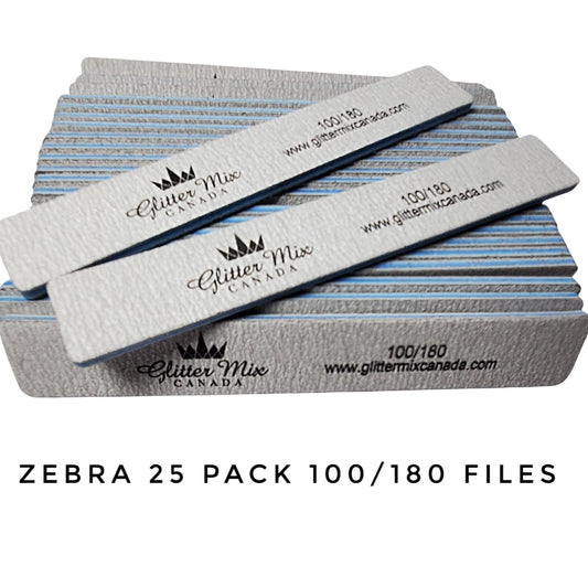 Zebra 25 PACK Nail File  100/180