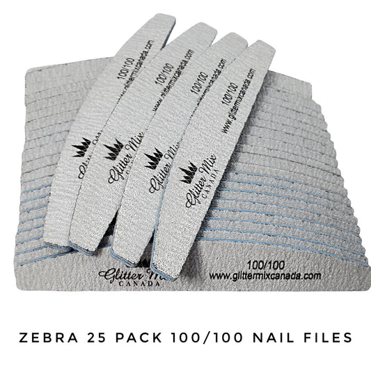 Zebra 25 PACK Nail File  100/100