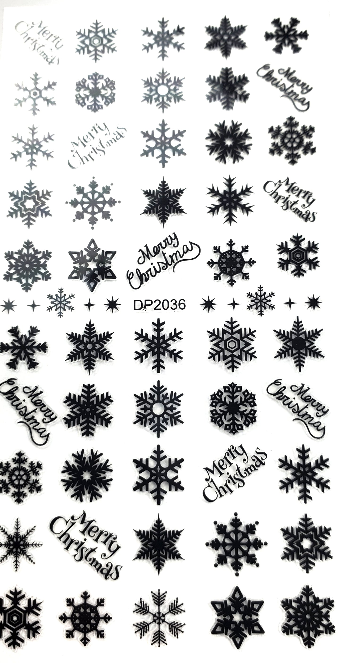Sticker Decals - Black snow flakes