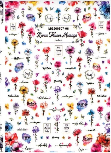 157-Sticker Decals - Flower Messages