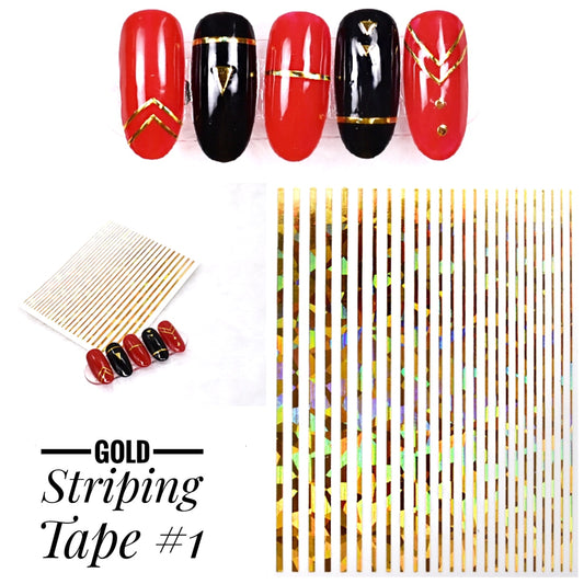 196-Sticker Decals -Striping Tape Gold