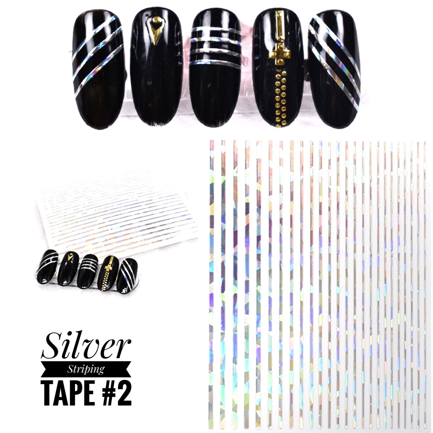 194-Sticker Decals -Striping Tape Silver