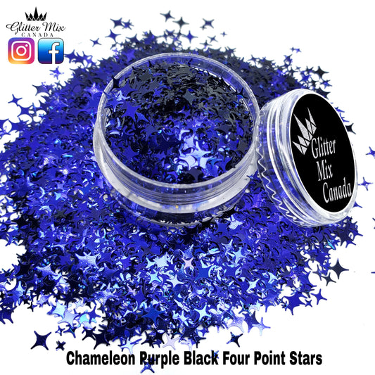 279- Chameleon Purple Black  Four Point Stars