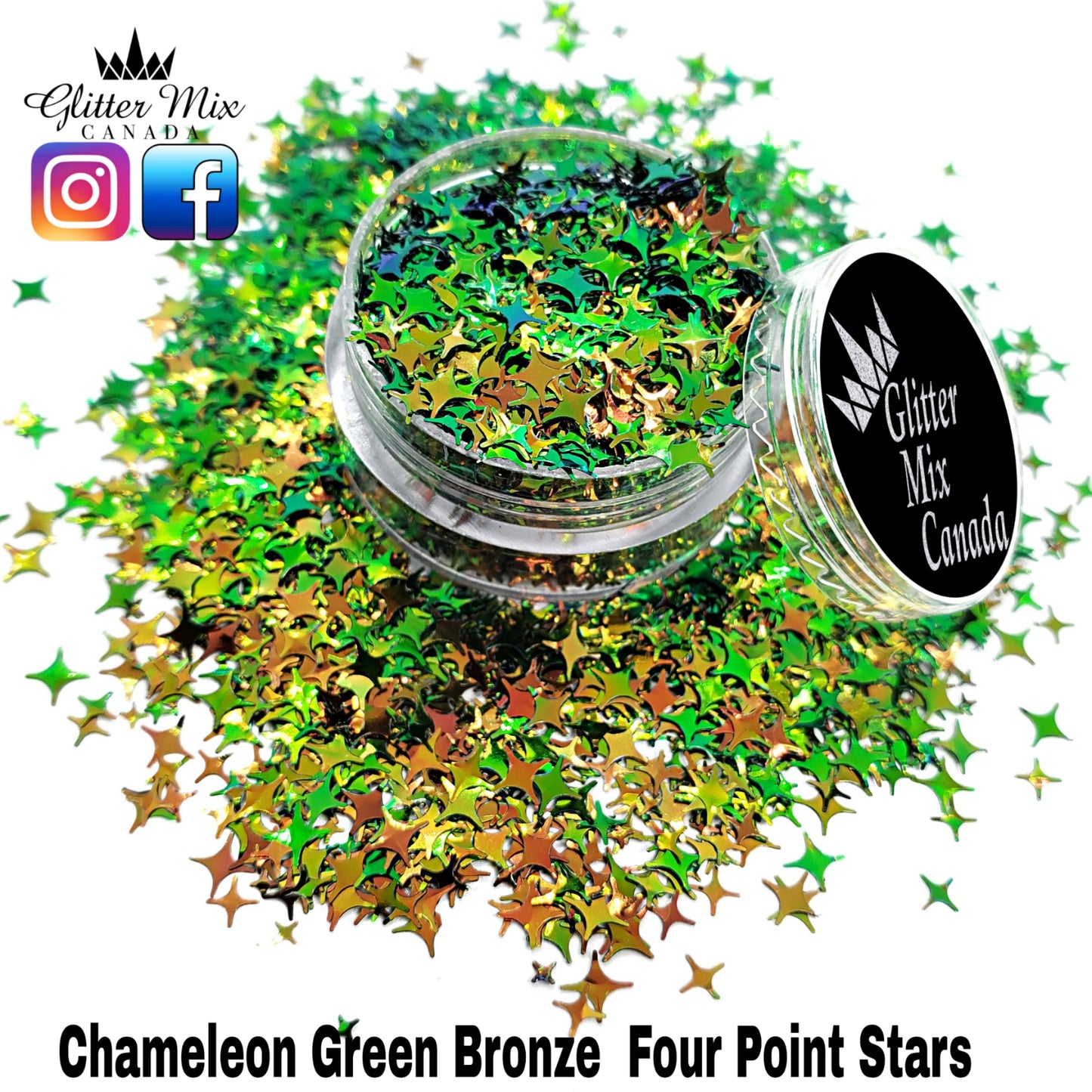 281- Chameleon Green Bronze Four Point Stars