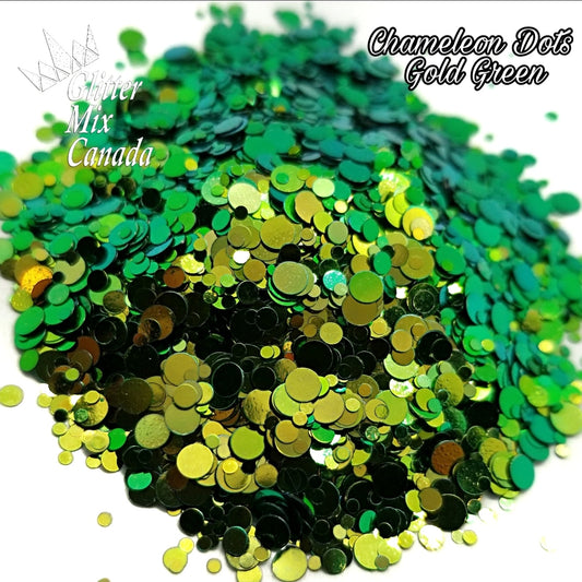 001 Chameleon   Green Gold- Dots