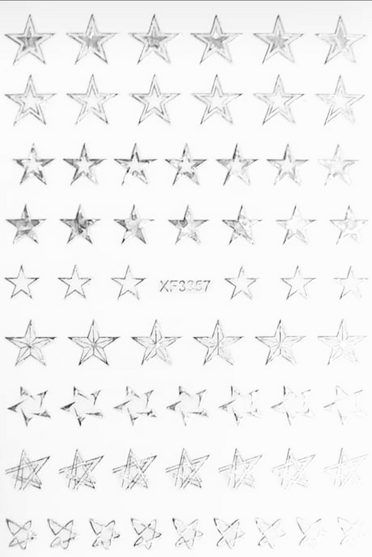 171Sticker Decals -Stars silver