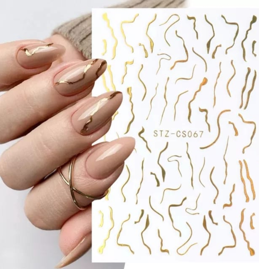 163-Sticker Decals - Gold Swirl