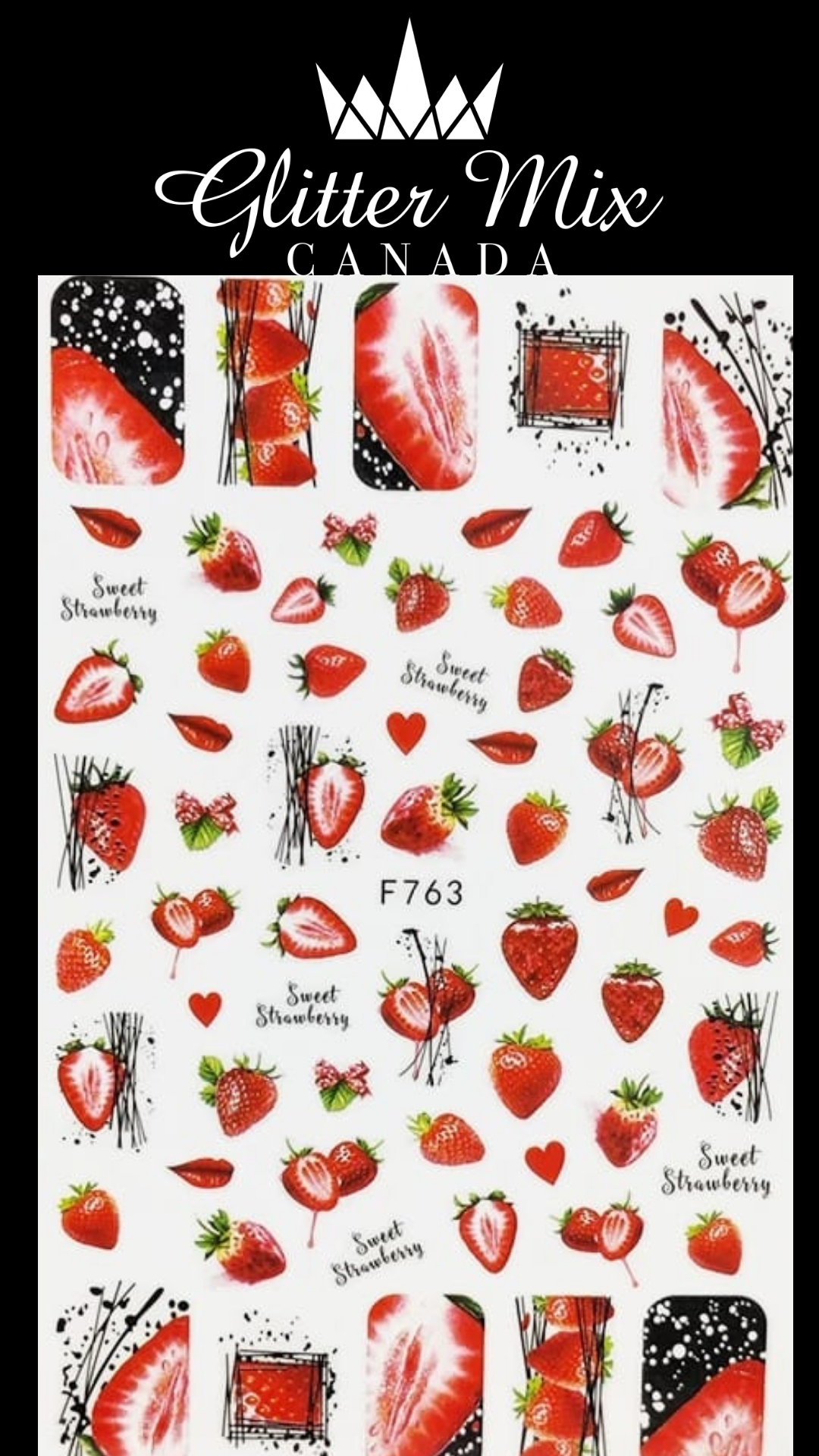 144-Sticker Decals - Strawberry